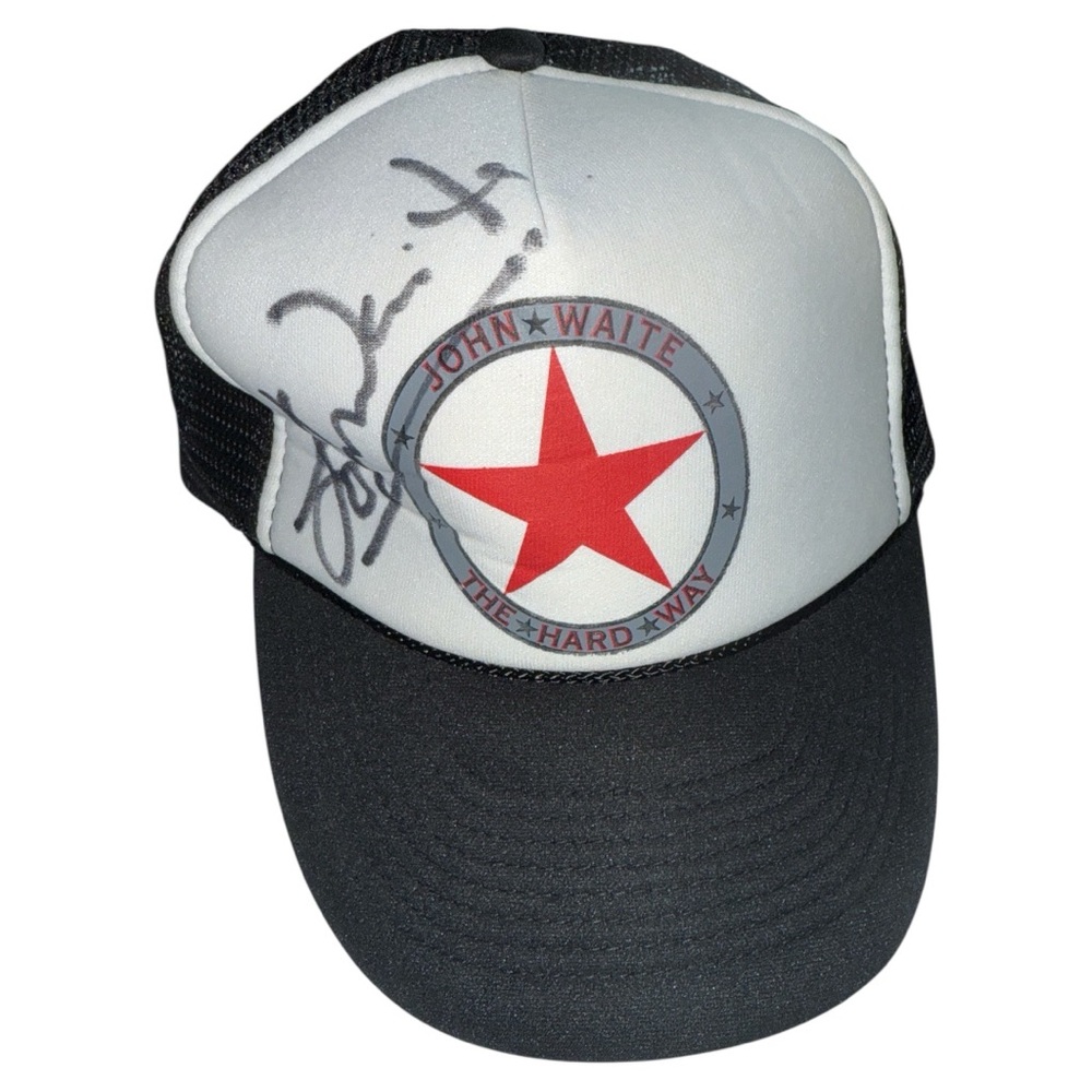 John Waite Autographed Trucker Hat John Waite The Hard Way